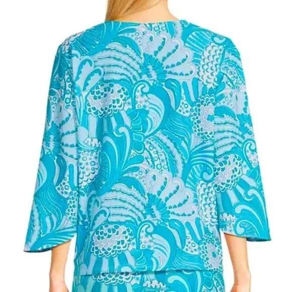 Jude Connally Medium M Daniella top Enchanted Sea Aqua nwt - Picture 2 of 7